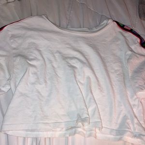 Women’s white cropped flag shirt, Forever 21